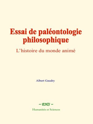 cover image of Essai de paléontologie philosophique